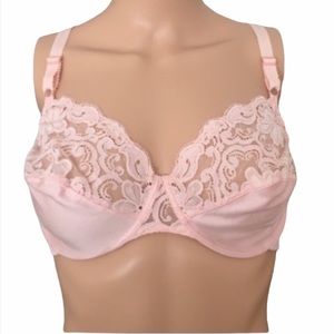 Lejaby pink lace bra size 36C made in France